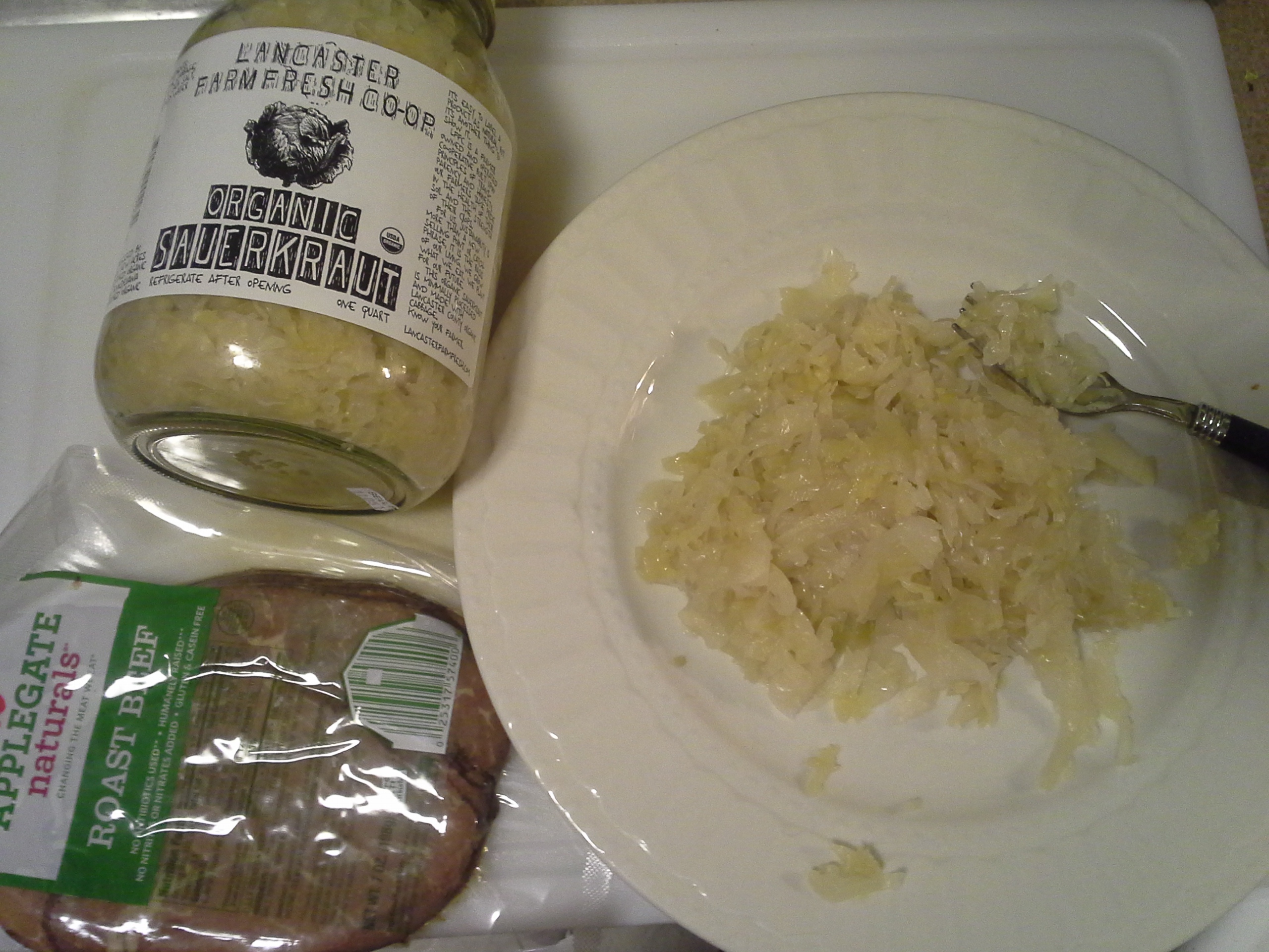 Dinner: 11:15 p.m. | 7 oz. roast beef, sauerkraut